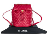 Chanel Dark Red Lambskin Quilted Small Urban Spirit Backpack - Shop Prestige