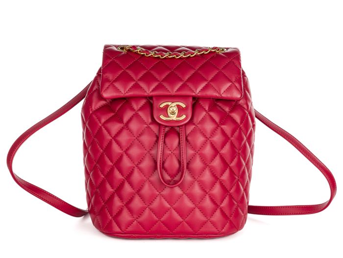 Chanel Dark Red Lambskin Quilted Small Urban Spirit Backpack - Shop Prestige