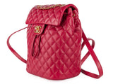 Chanel Dark Red Lambskin Quilted Small Urban Spirit Backpack - Shop Prestige
