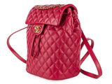 Chanel Dark Red Lambskin Quilted Small Urban Spirit Backpack - Shop Prestige