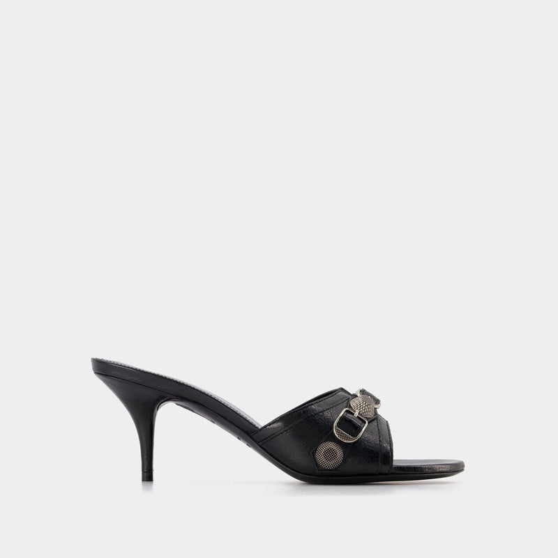 Cagole M70 Mules - Balenciaga - Black/Gold - Leather