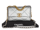 Chanel 19 Metallic Silver Single Flap Bag - Shop Prestige