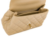 Chanel Beige Caviar & Lizard Embossed Coco Top Handle Bag - Shop Prestige