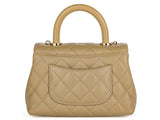 Chanel Beige Caviar & Lizard Embossed Coco Top Handle Bag - Shop Prestige