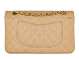Chanel Beige Classic Medium Double Flap Caviar Bag - Shop Prestige