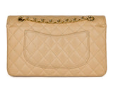 Chanel Beige Classic Medium Double Flap Caviar Bag - Shop Prestige