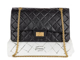 Chanel Black Calfskin Leather Quilted 2.55 Reissue Flap Bag - Shop Prestige