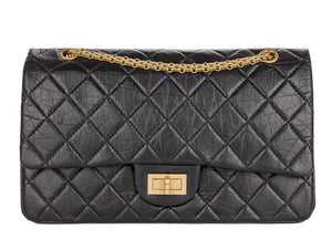 Chanel Black Calfskin Leather Quilted 2.55 Reissue Flap Bag - Shop Prestige