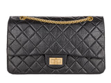 Chanel Black Calfskin Leather Quilted 2.55 Reissue Flap Bag - Shop Prestige