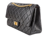 Chanel Black Calfskin Leather Quilted 2.55 Reissue Flap Bag - Shop Prestige