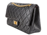 Chanel Black Calfskin Leather Quilted 2.55 Reissue Flap Bag - Shop Prestige