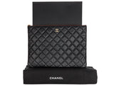 Chanel Black O Case Quilted Caviar Clutch - Shop Prestige