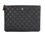 Chanel Black O Case Quilted Caviar Clutch - Shop Prestige