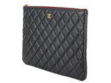 Chanel Black O Case Quilted Caviar Clutch - Shop Prestige