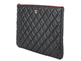Chanel Black O Case Quilted Caviar Clutch - Shop Prestige