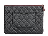 Chanel Black O Case Quilted Caviar Clutch - Shop Prestige