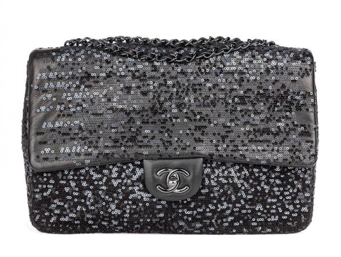 Chanel Black Sequin Lambskin Moonlight On Water Single Flap Bag - Shop Prestige