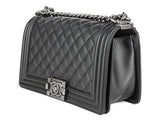 Chanel Boy Black Caviar Medium Single Flap Bag - Shop Prestige