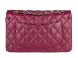 Chanel Burgundy Lambskin Classic Small Double Flap Bag - Shop Prestige