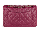 Chanel Burgundy Lambskin Classic Small Double Flap Bag - Shop Prestige