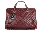 Chanel CC Crave Red Tote Quilted Glazed Caviar Bag - Shop Prestige