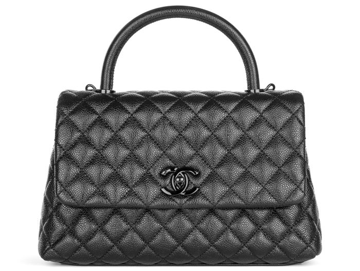 Chanel Caviar Black Coco Top Handle Flap Bag - Shop Prestige