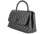 Chanel Caviar Black Coco Top Handle Flap Bag - Shop Prestige