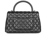 Chanel Caviar Black Coco Top Handle Flap Bag - Shop Prestige