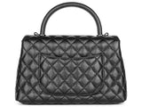 Chanel Caviar Black Coco Top Handle Flap Bag - Shop Prestige