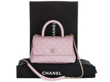 Chanel Caviar Pink Coco Top Handle Flap Bag - Shop Prestige