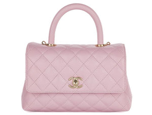 Chanel Caviar Pink Coco Top Handle Flap Bag - Shop Prestige