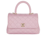 Chanel Caviar Pink Coco Top Handle Flap Bag - Shop Prestige