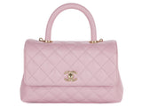 Chanel Caviar Pink Coco Top Handle Flap Bag - Shop Prestige