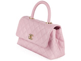 Chanel Caviar Pink Coco Top Handle Flap Bag - Shop Prestige