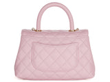 Chanel Caviar Pink Coco Top Handle Flap Bag - Shop Prestige