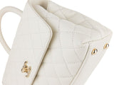 Chanel Caviar White Coco Top Handle Flap Bag - Shop Prestige