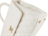Chanel Caviar White Coco Top Handle Flap Bag - Shop Prestige