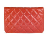 Chanel CC Coral Quilted Patent Wallet on Chain - Shop Prestige