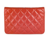 Chanel CC Coral Quilted Patent Wallet on Chain - Shop Prestige