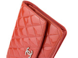 Chanel CC Coral Quilted Patent Wallet on Chain - Shop Prestige
