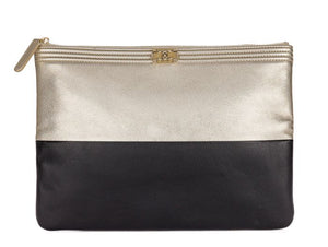 Chanel Gold & Black Boy O Case Clutch - Shop Prestige