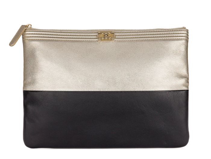 Chanel Gold & Black Boy O Case Clutch - Shop Prestige