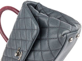 Chanel Grey Caviar & Lizard Embossed Coco Top Handle Bag - Shop Prestige