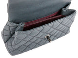 Chanel Grey Caviar & Lizard Embossed Coco Top Handle Bag - Shop Prestige
