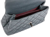 Chanel Grey Caviar & Lizard Embossed Coco Top Handle Bag - Shop Prestige