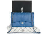 Chanel Jumbo Blue Double Flap Python Bag - Shop Prestige