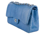 Chanel Jumbo Blue Double Flap Python Bag - Shop Prestige