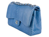 Chanel Jumbo Blue Double Flap Python Bag - Shop Prestige
