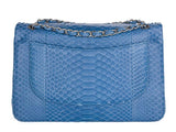Chanel Jumbo Blue Double Flap Python Bag - Shop Prestige