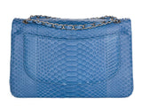 Chanel Jumbo Blue Double Flap Python Bag - Shop Prestige